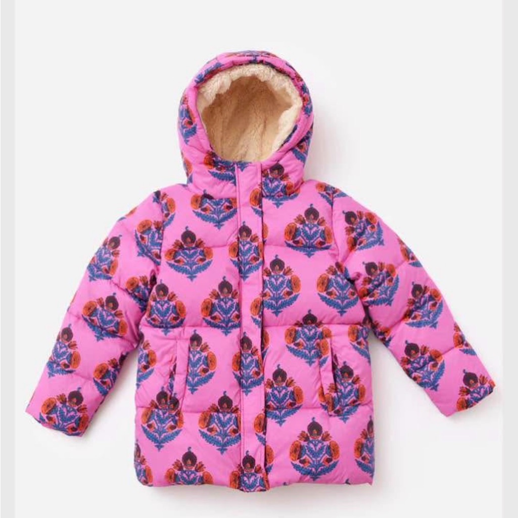 Pink Chicken Pink Floral-Print Puffer Jacket